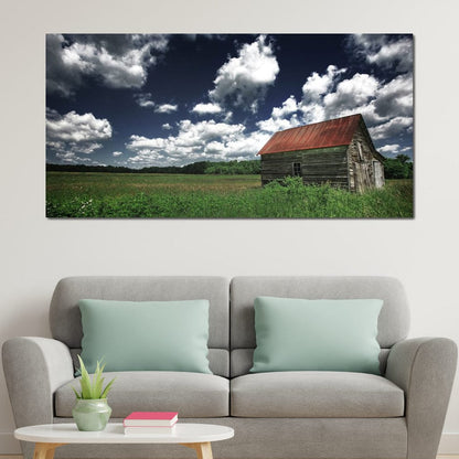 Old Barn in the Field Canvas Wall Art