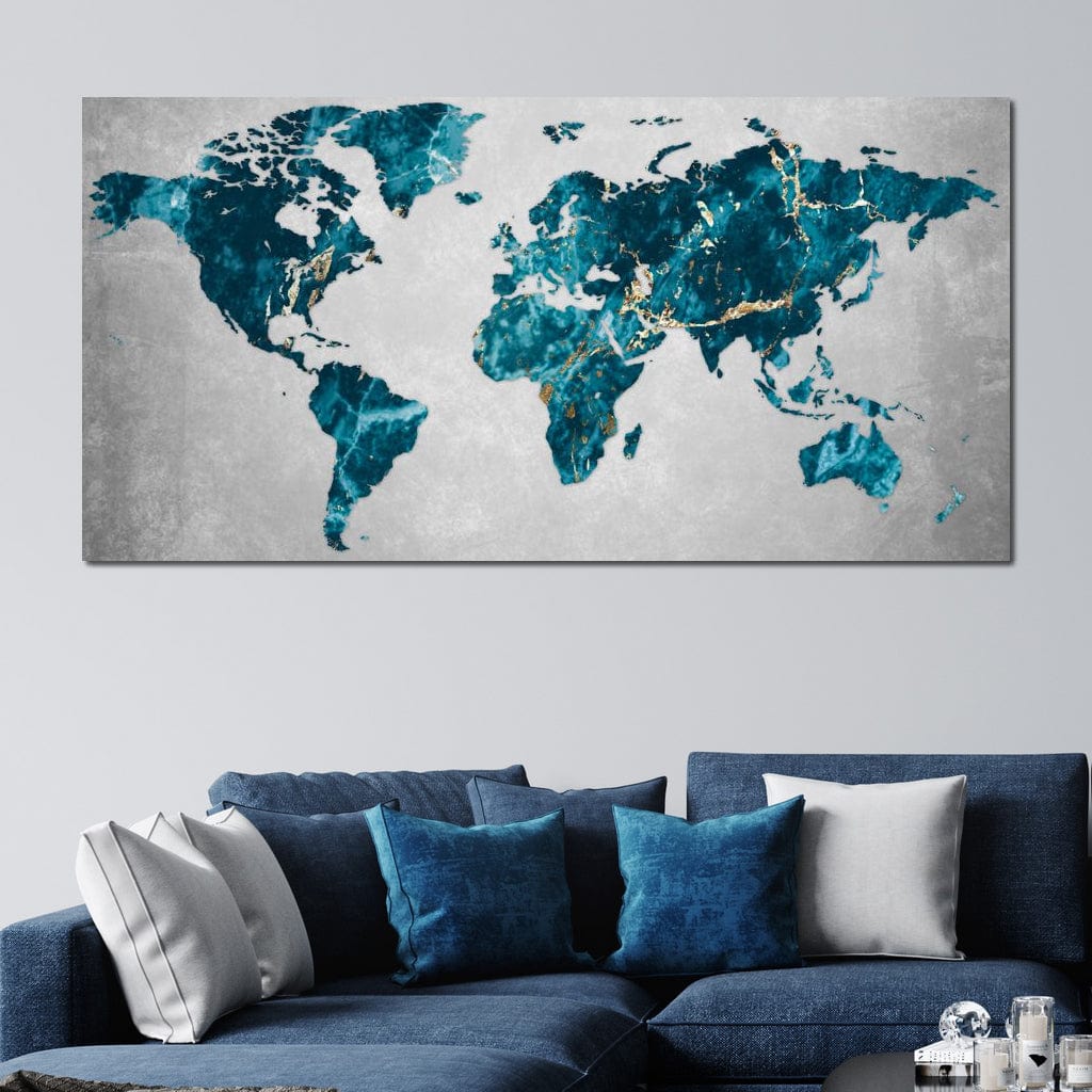 World Map 4 - Mateo Canvas Wall Art