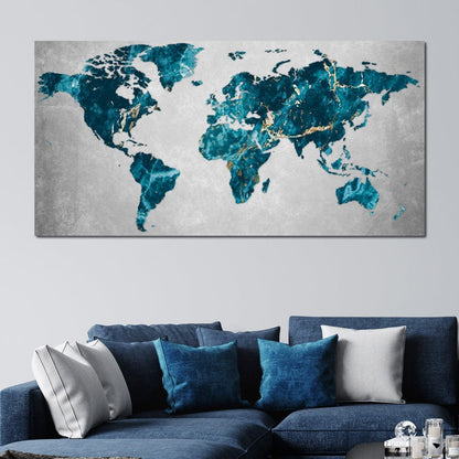 World Map 4 - Mateo Canvas Wall Art