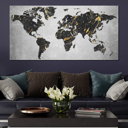 World Map 5 - Mateo Canvas Wall Art