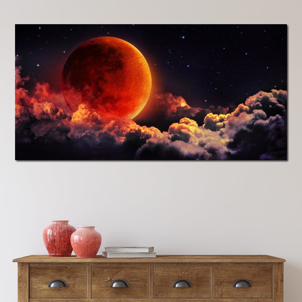 Red Moon Canvas Wall Art