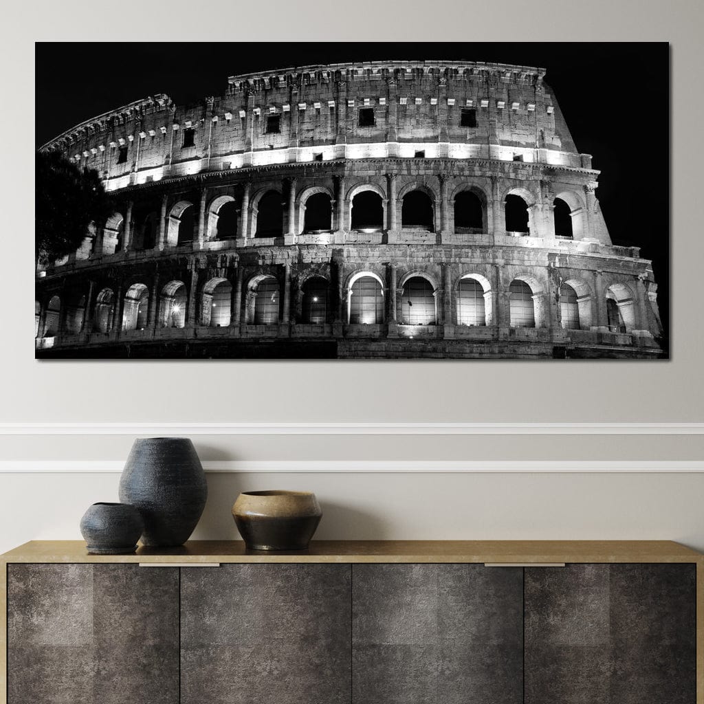 Colosseum at Night Time Canvas Wall Art
