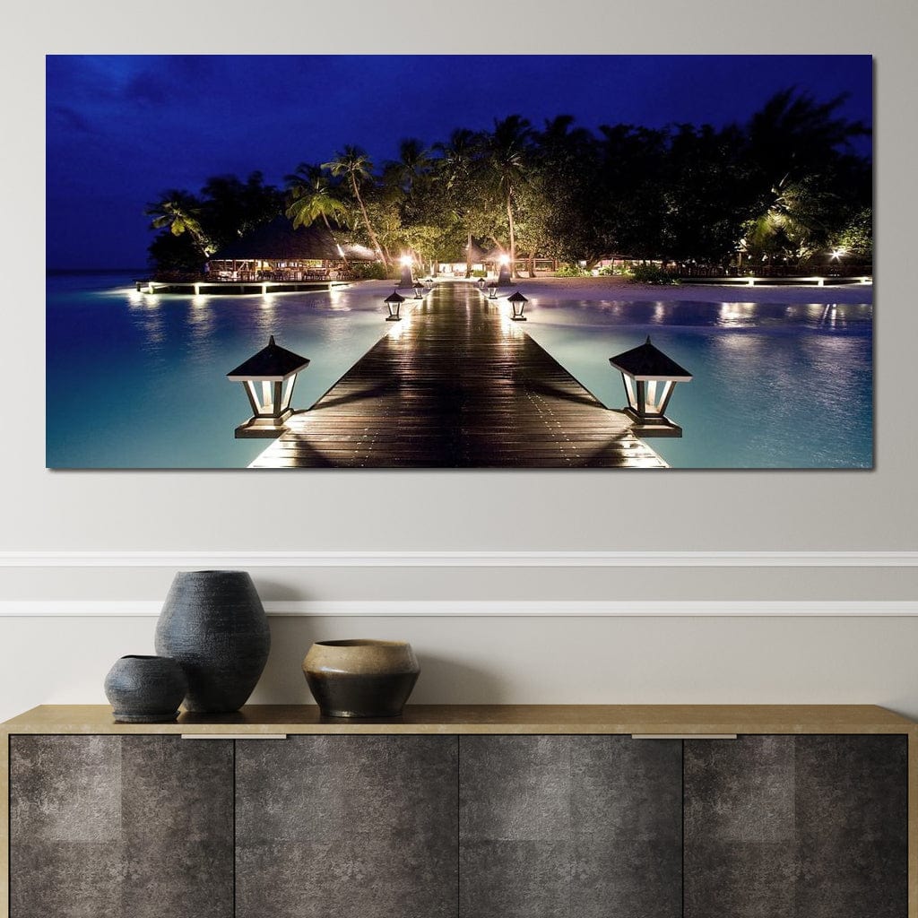 Night Vacation Canvas Wall Art