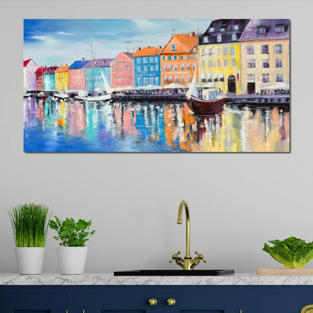 Copenhagen Port Canvas Wall Art
