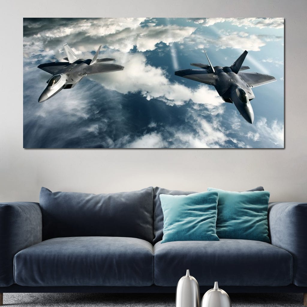 F-22 Raptors Canvas Wall Art