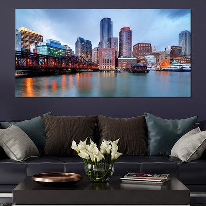 Boston Skyline Canvas Wall Art