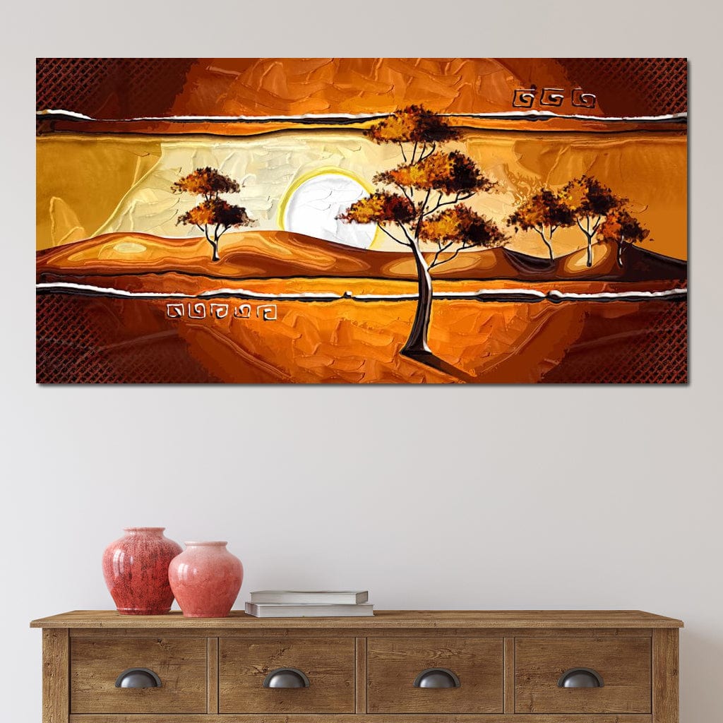 African Savanna Sunset Canvas Wall Art