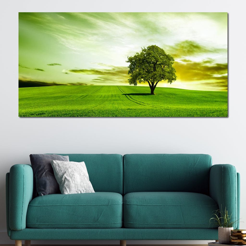 Green Prairie Canvas Wall Art