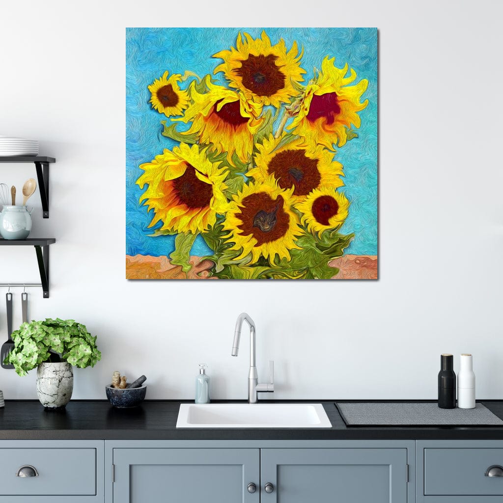 Impressionist Sunflowers Canvas Wall Art