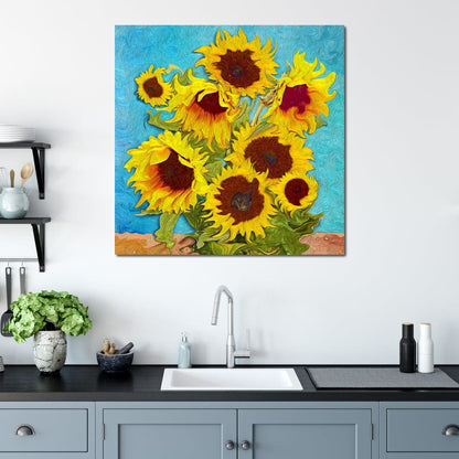 Impressionist Sunflowers Canvas Wall Art