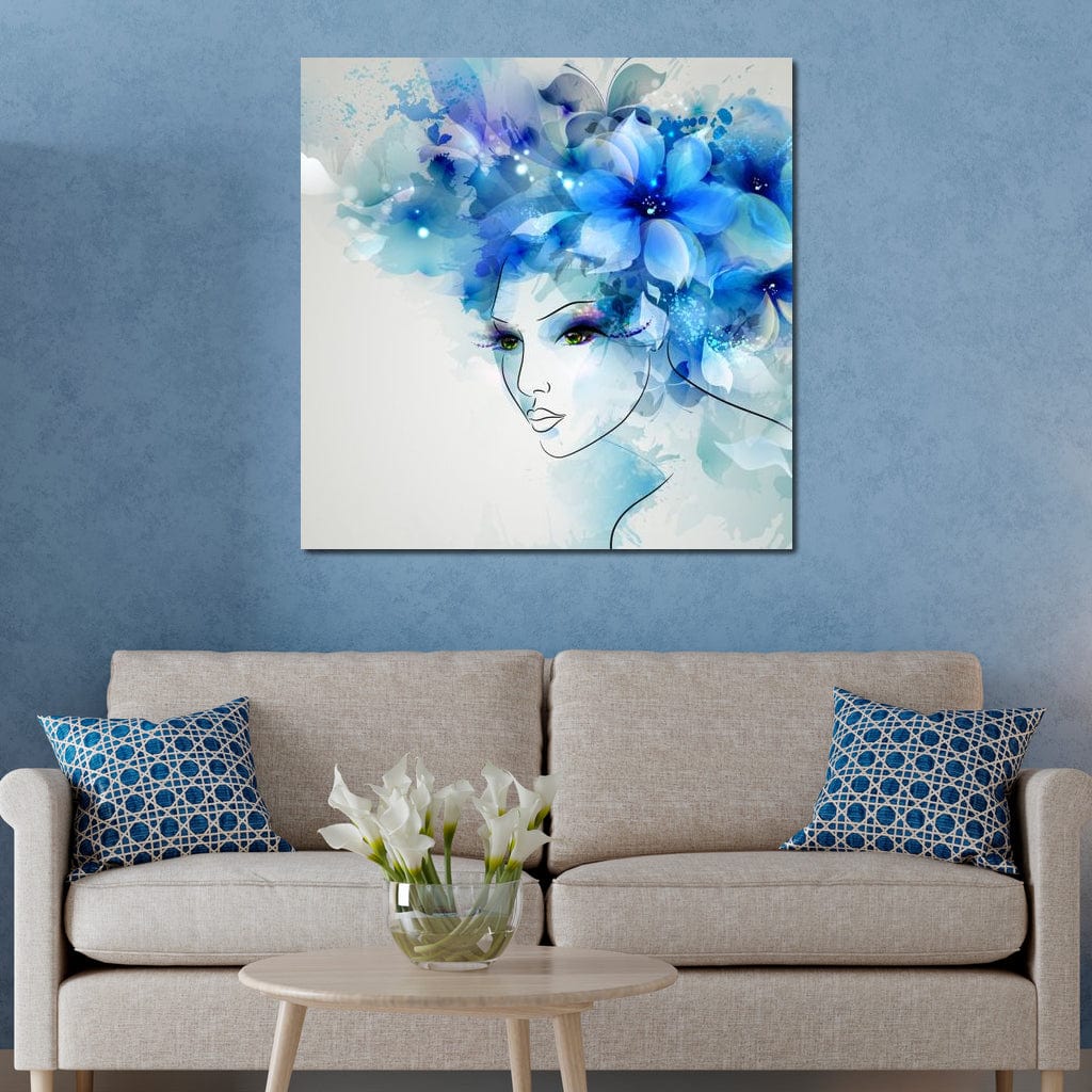 Woman with Floral Hat Canvas Wall Art