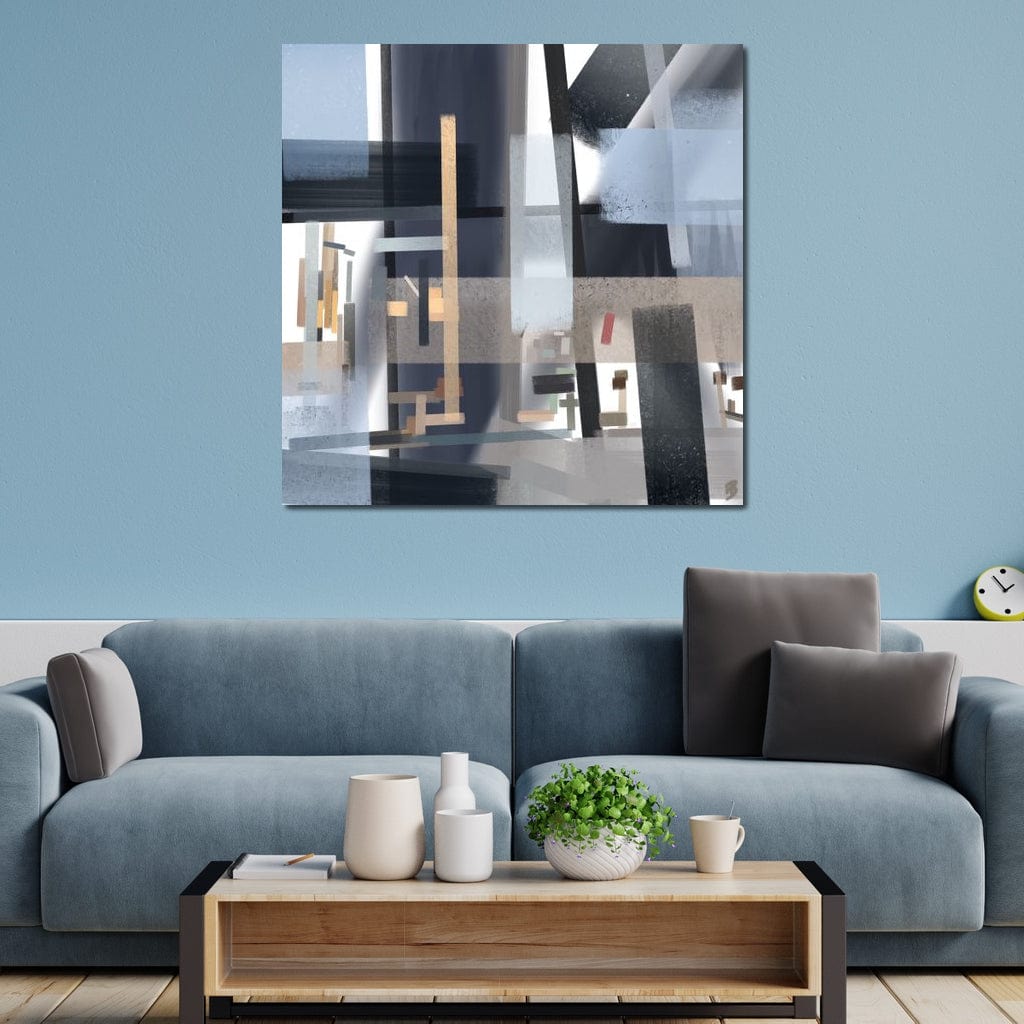 Glass and Tubular Steel Canvas Wall Art