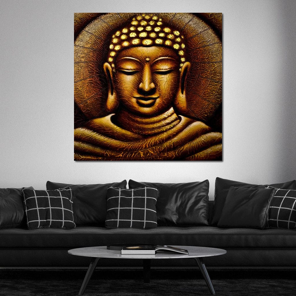 Meditating Buddha Portrait Canvas Wall Art