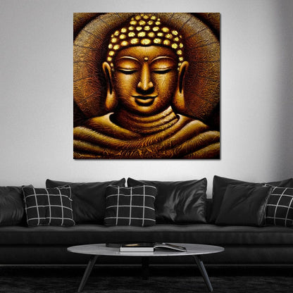 Meditating Buddha Portrait Canvas Wall Art