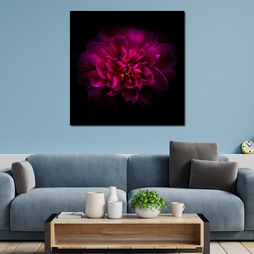 Purple Backyard Flowers Canvas Wall Art