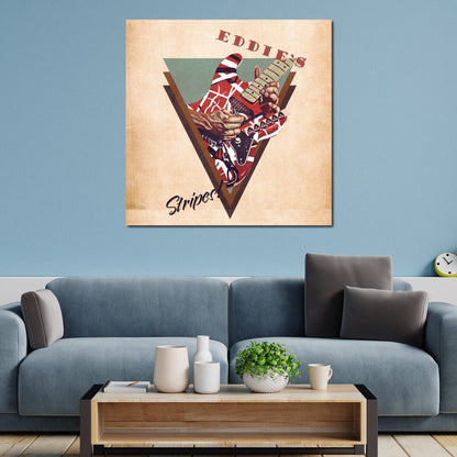 Eddie Van Halen's Guitar Retro Canvas Wall Art
