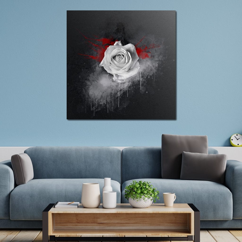 White Rose Canvas Wall Art