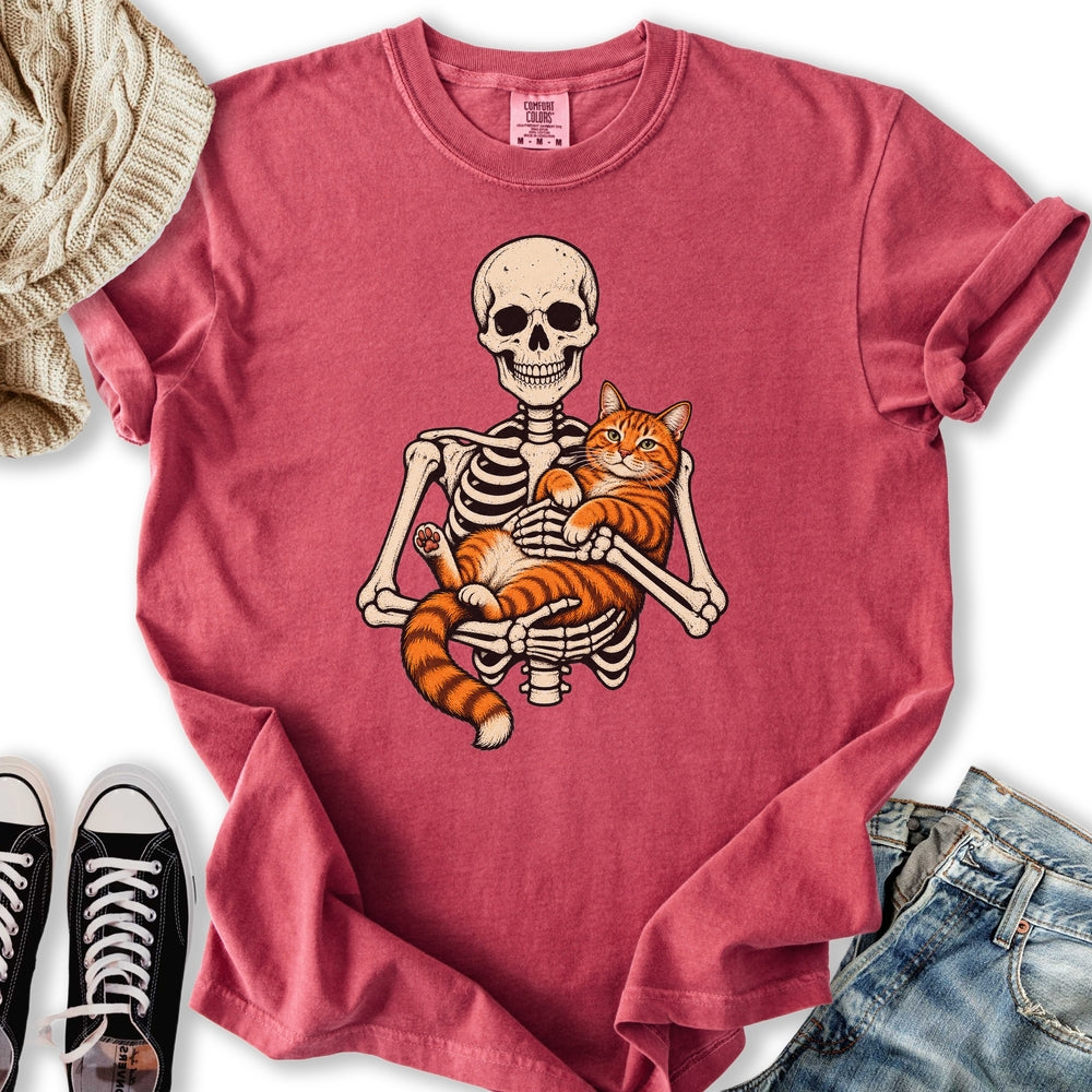 Skeleton Orange Cat Relaxed Tee