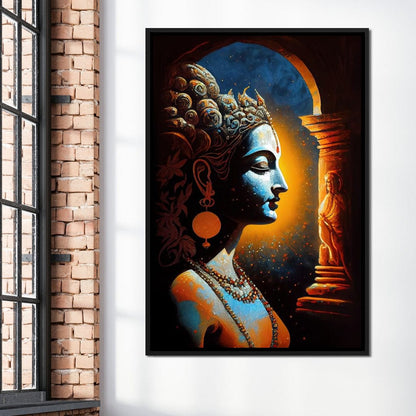 Krishna Temple Canvas Wall Art
