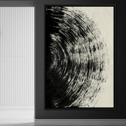 Abstract Black Circle Canvas Wall Art