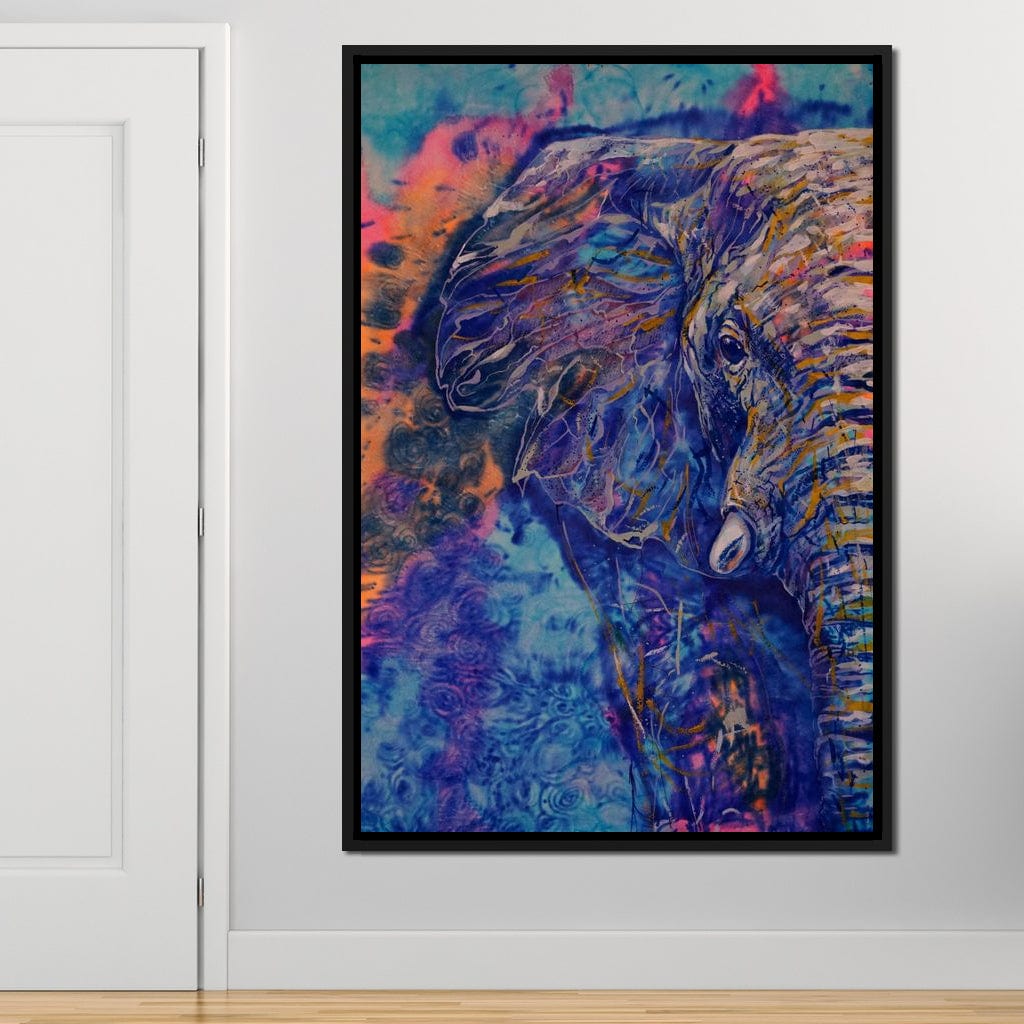 Blue Elephant Canvas Wall Art