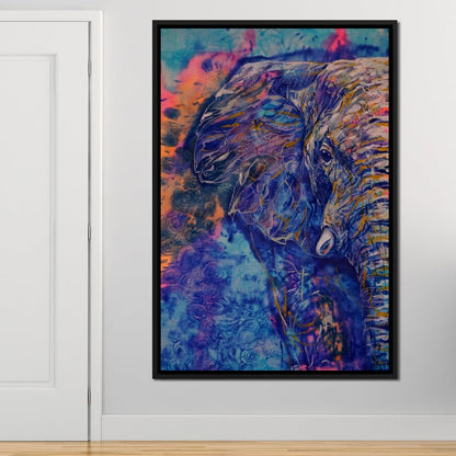 Blue Elephant Canvas Wall Art