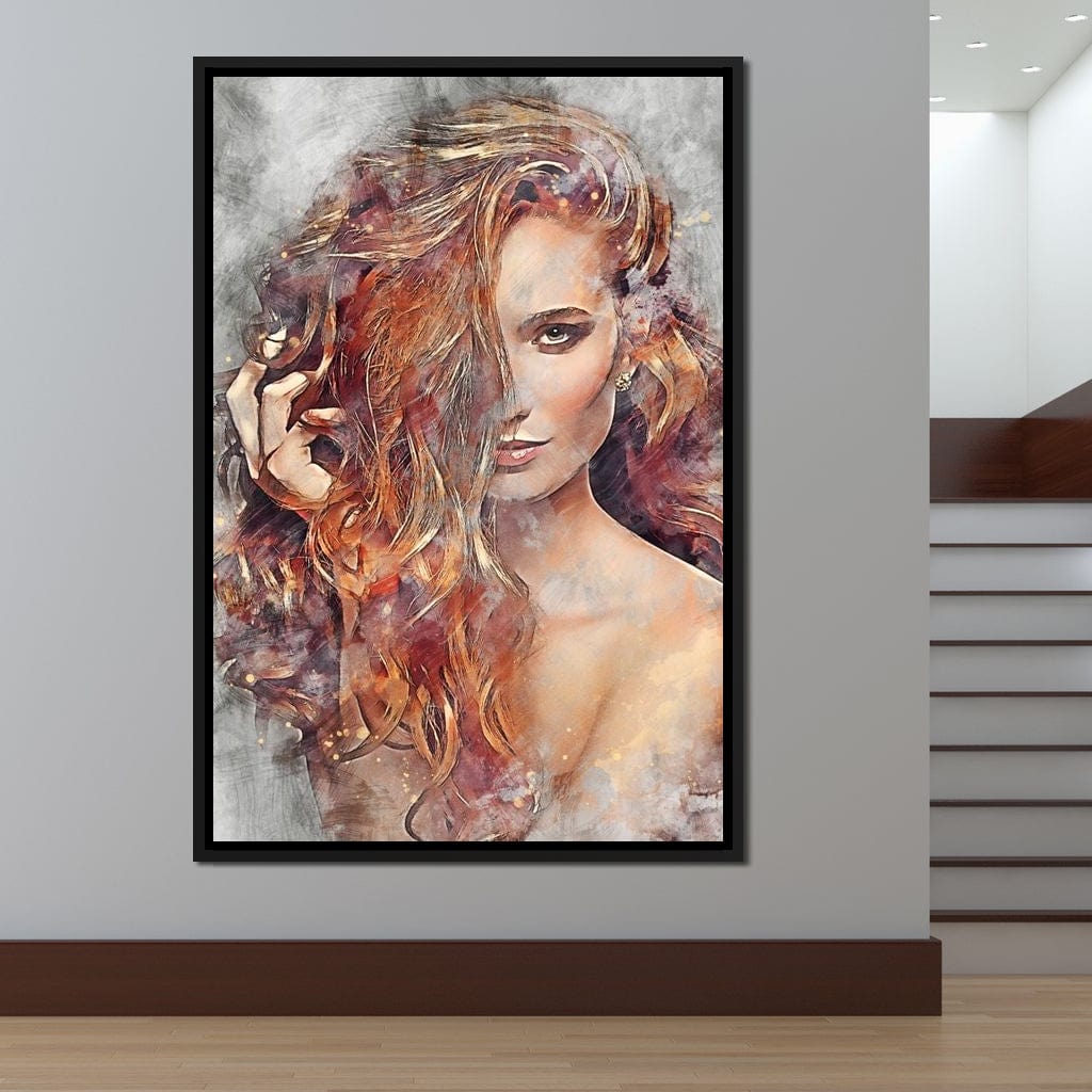 Girl Watercolor 2 - Mateo Canvas Wall Art