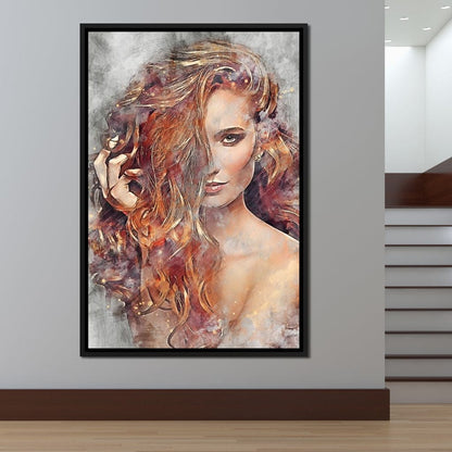 Girl Watercolor 2 - Mateo Canvas Wall Art