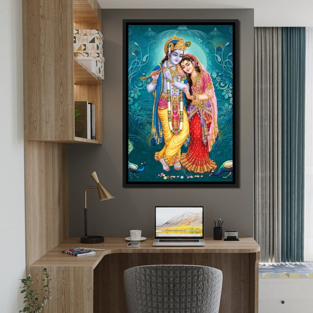 Radha & Krishna Couple Canvas Wall Art