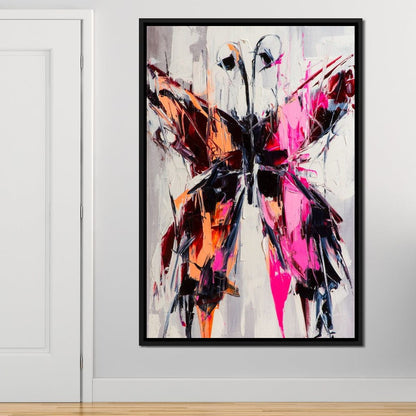 Orange & Pink Butterfly Canvas Wall Art