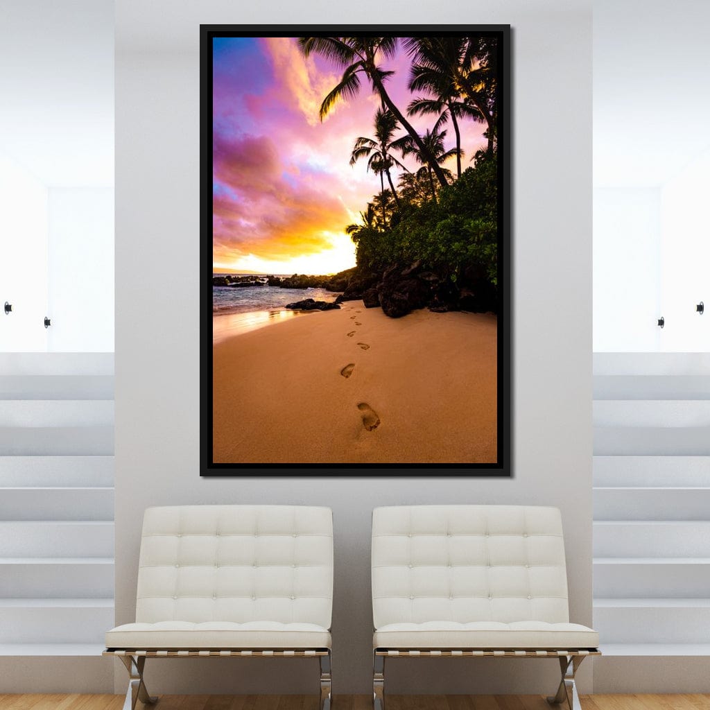 Footprints in the Sand Canvas Wall Art