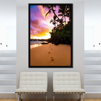 Footprints in the Sand Canvas Wall Art