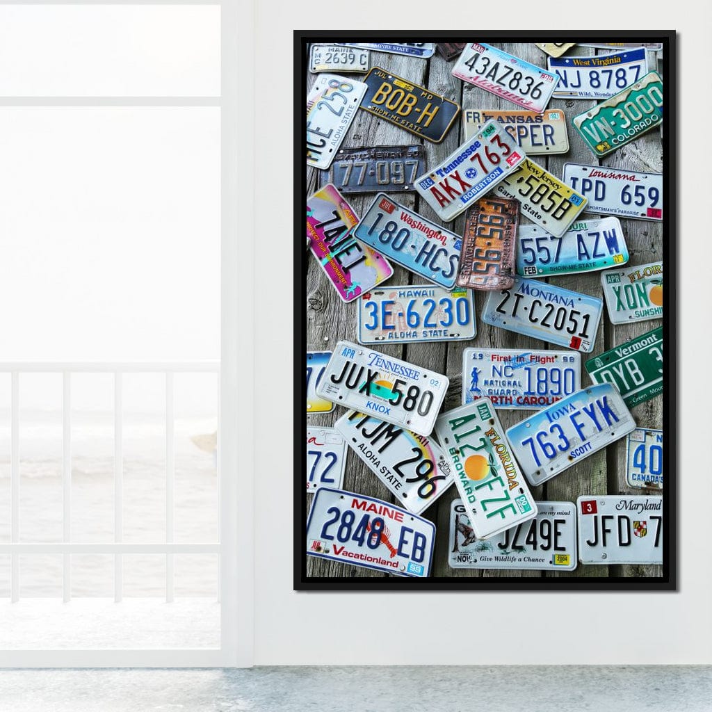 License Plates Canvas Wall Art