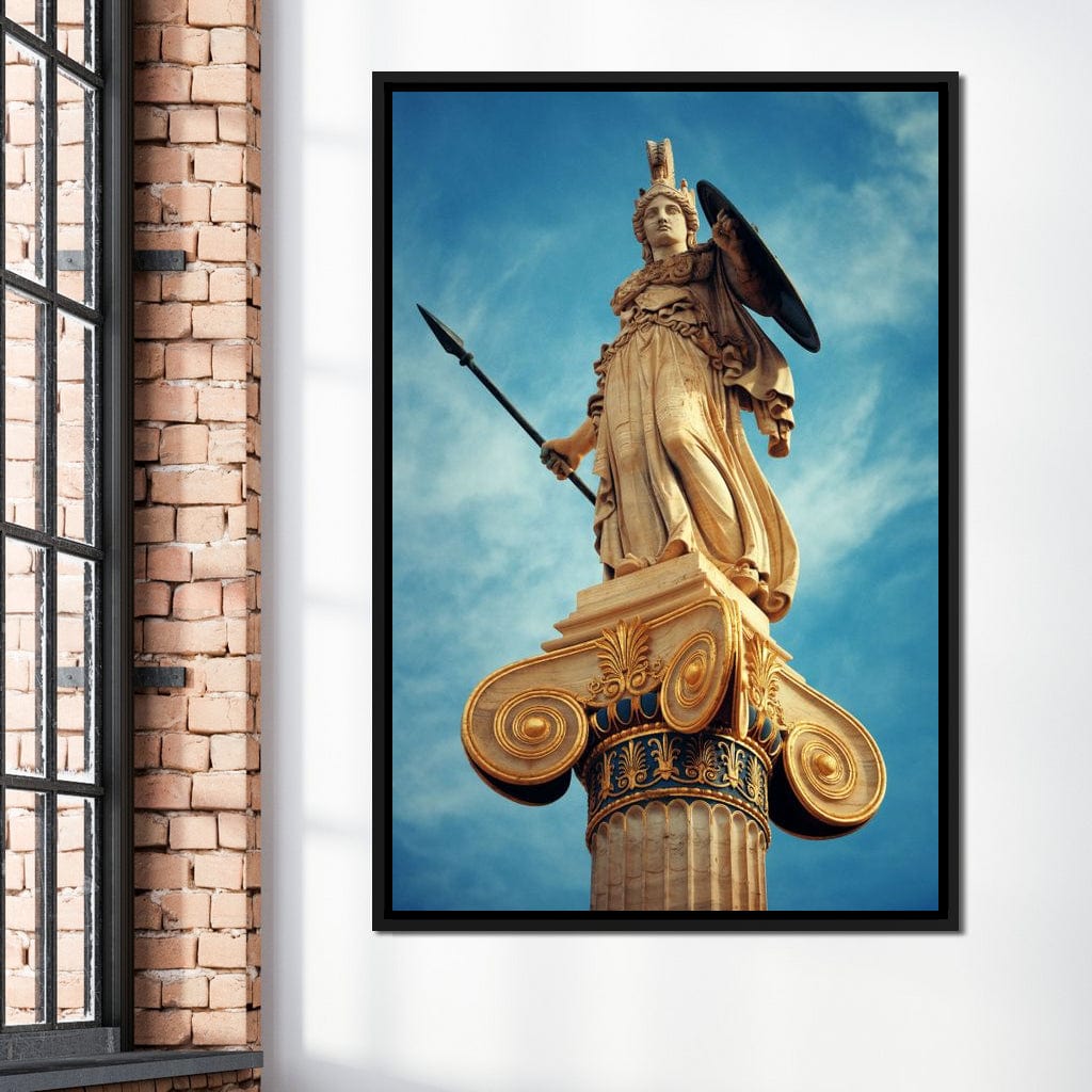 Athena Statue in Athens Canvas Wall Art