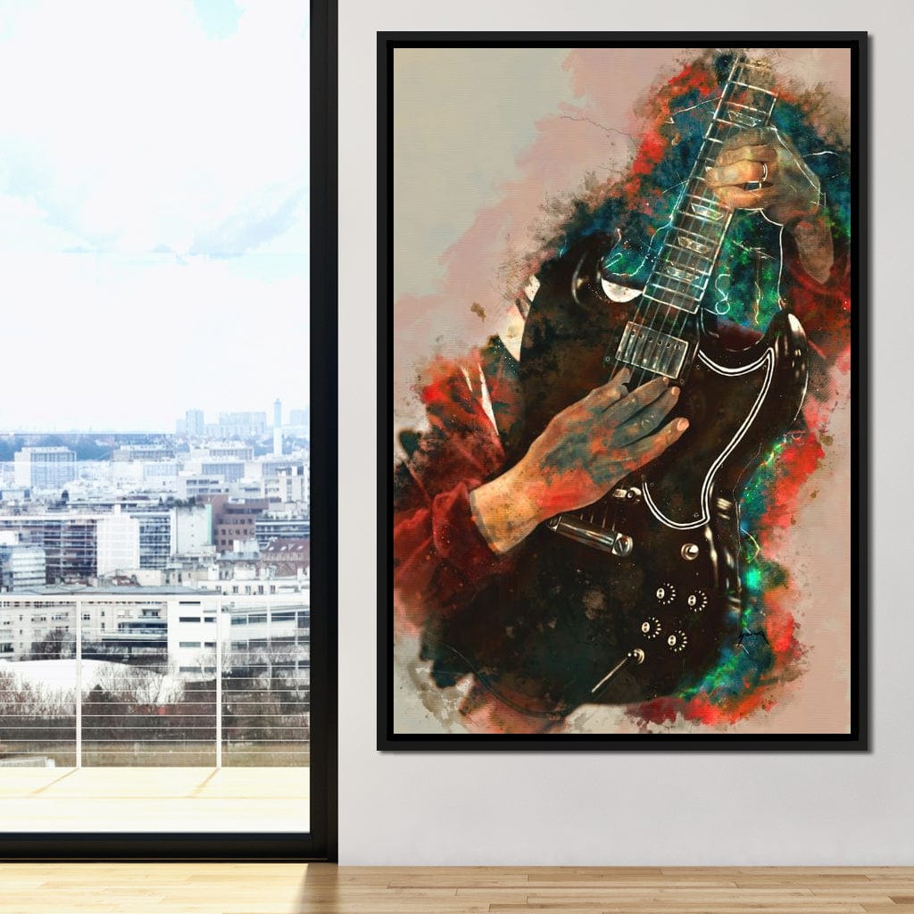 Angus Young's Guitar Canvas Wall Art