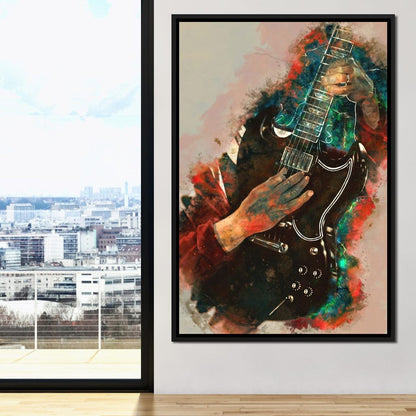 Angus Young's Guitar Canvas Wall Art