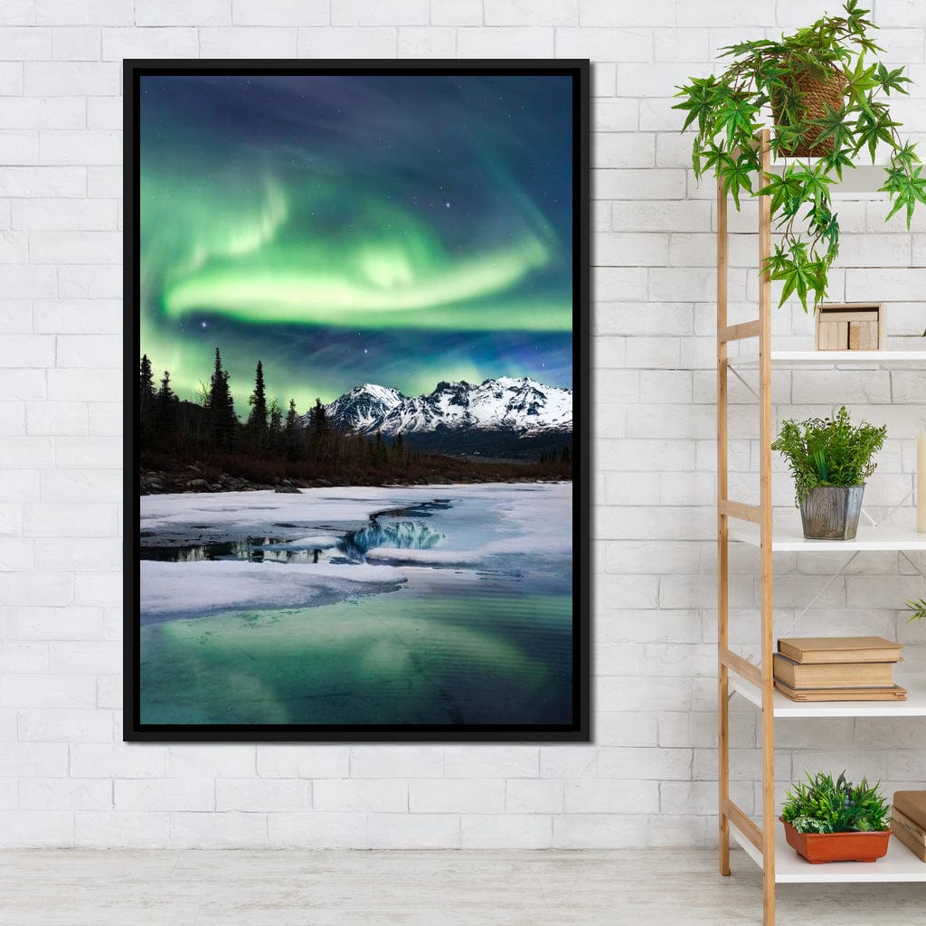 Northern Lights Landscape Canvas Wall Art