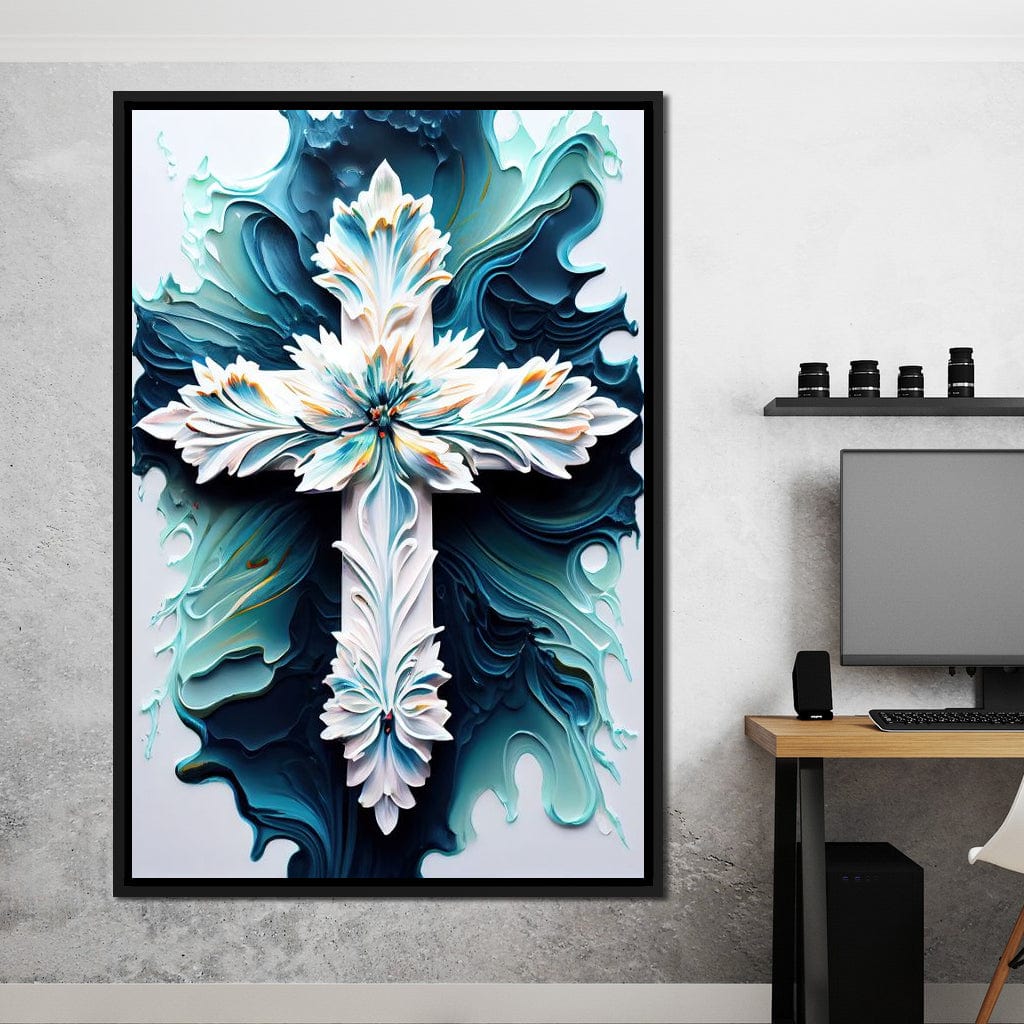 Floral Cross 06 Canvas Wall Art