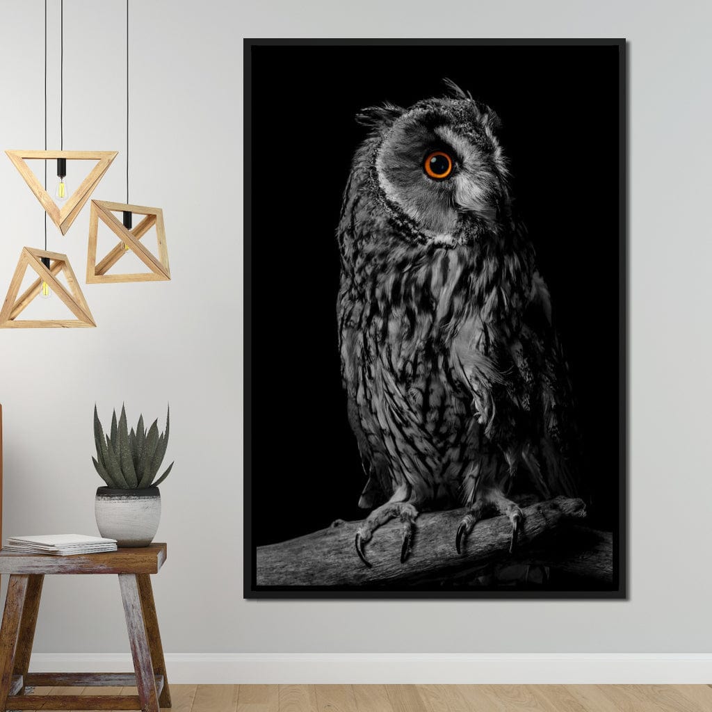 Black & White Owl Canvas Wall Art