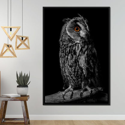 Black & White Owl Canvas Wall Art