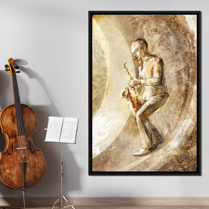 Playing the Saxophone Canvas Wall Art