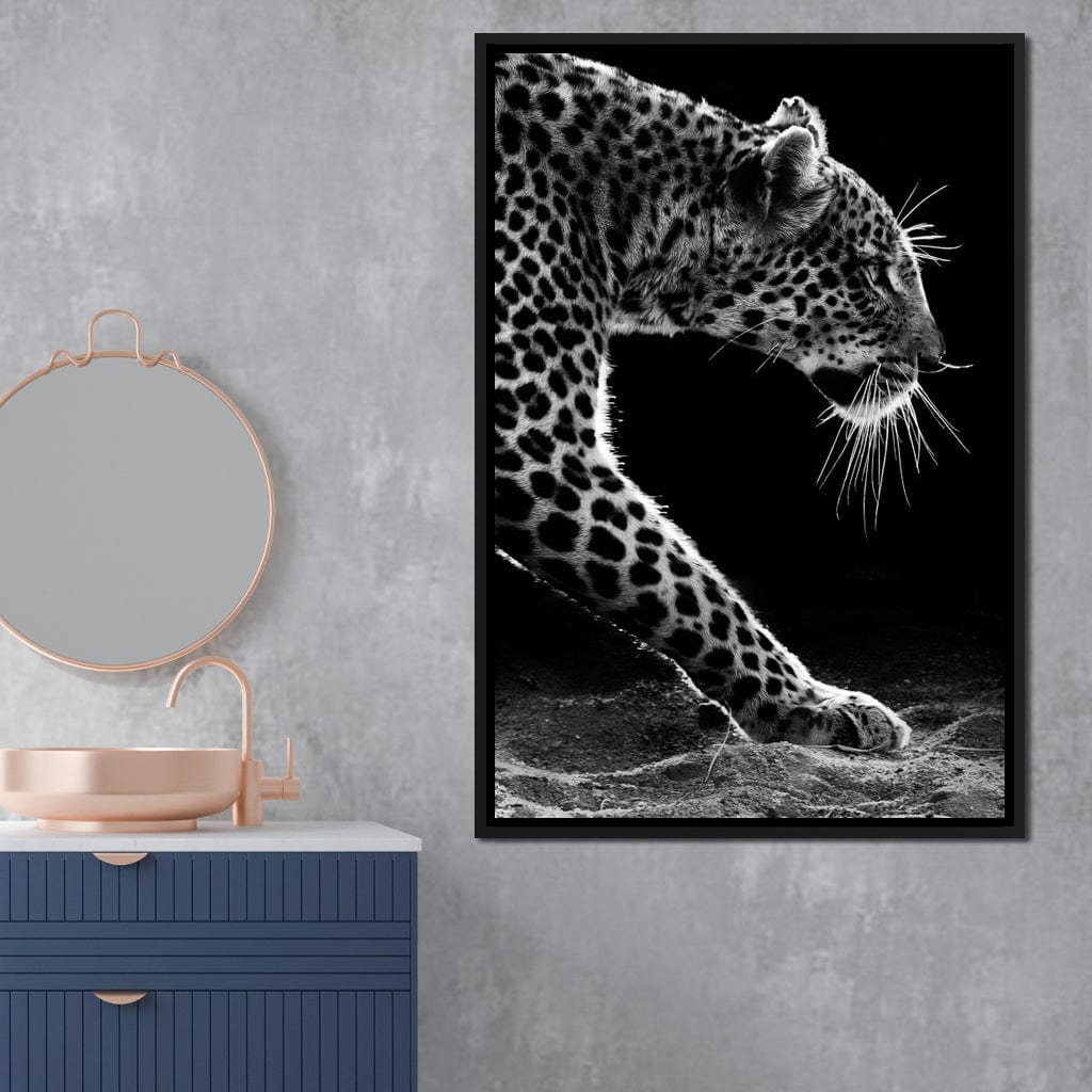 Black and white Leopard Canvas Wall Art
