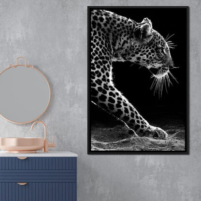 Black and white Leopard Canvas Wall Art