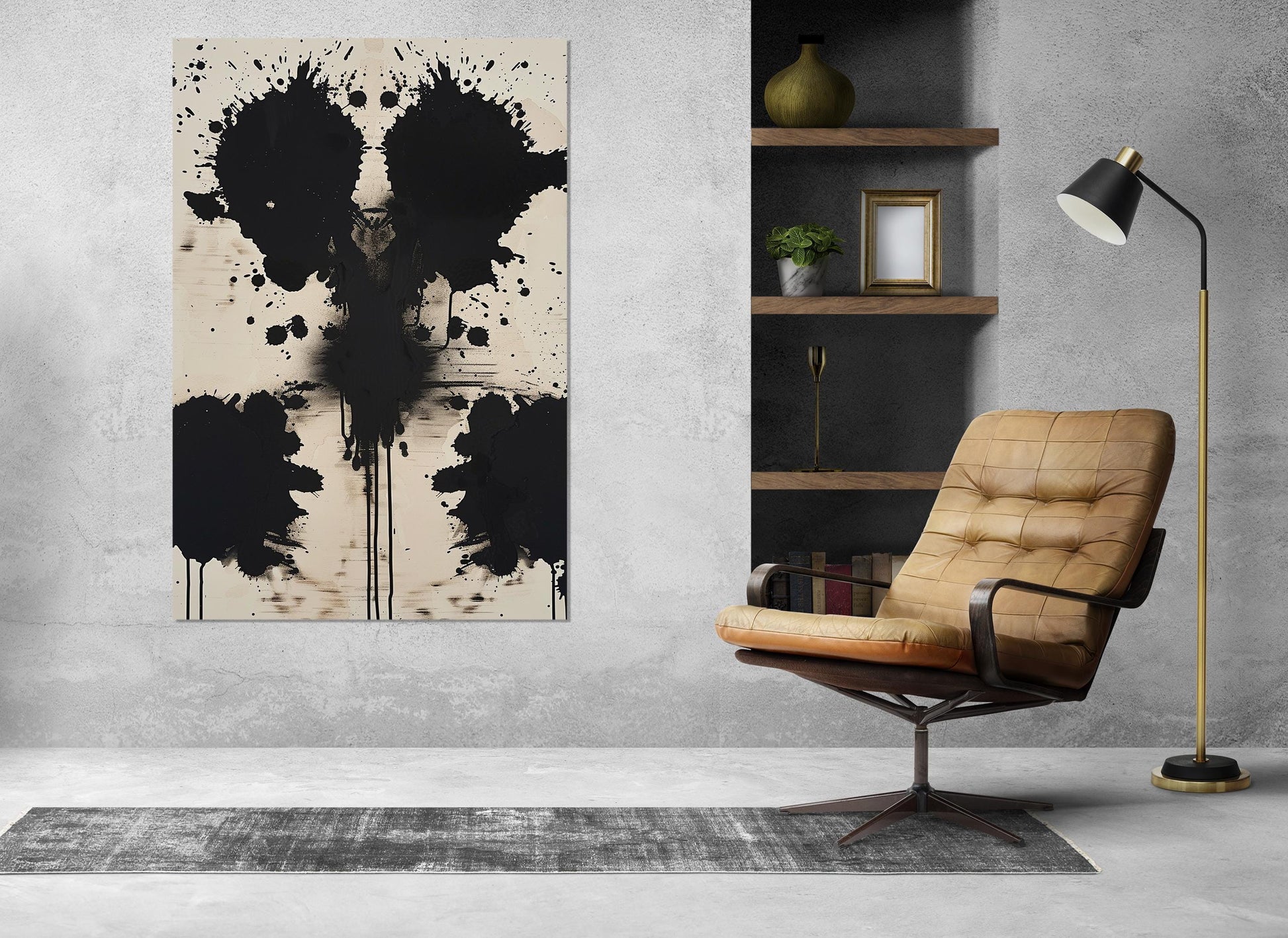 Abstract Psychological Painting - Framed Canvas Print | Psychologist Office Decor
