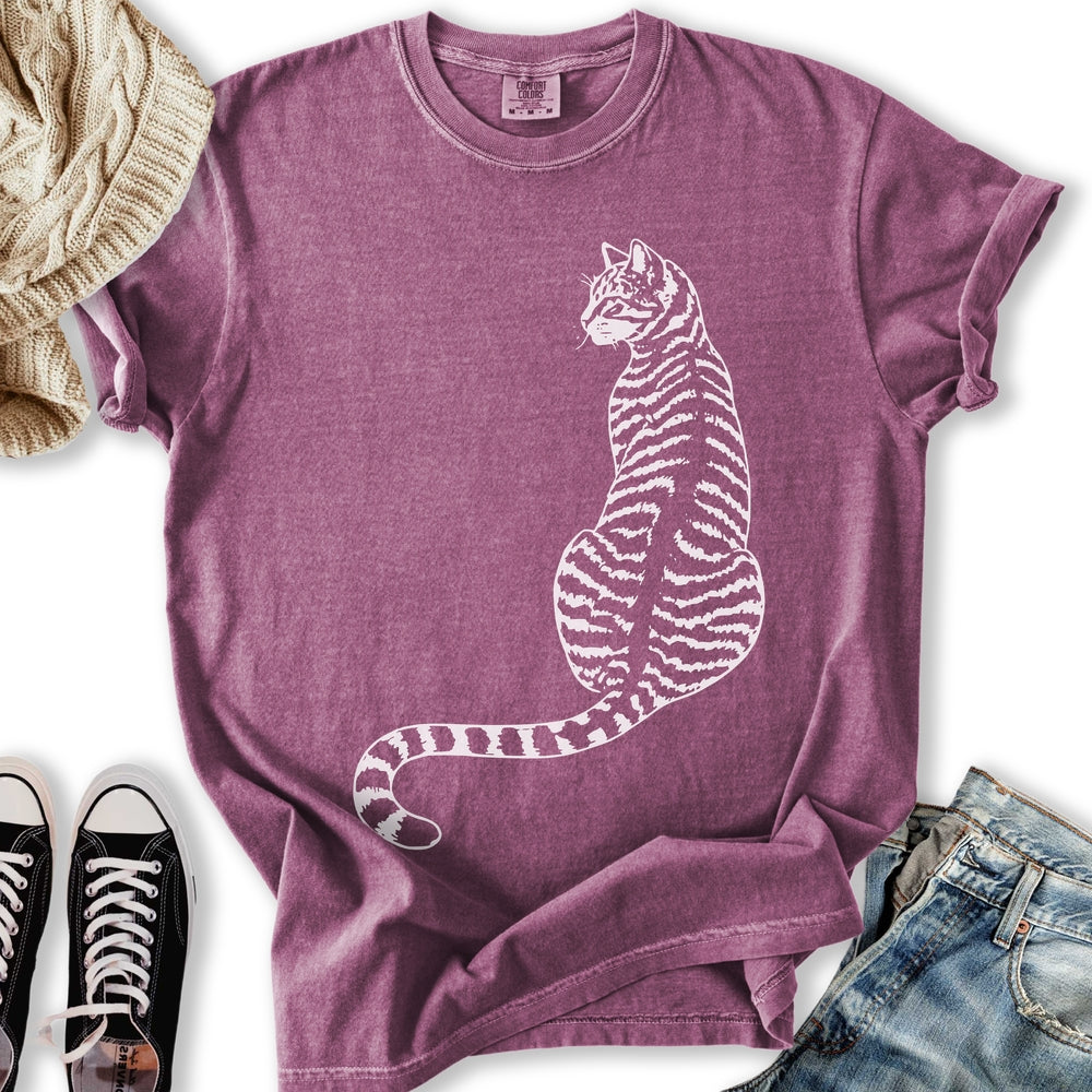 Minimal Tabby Cat Relaxed Tee