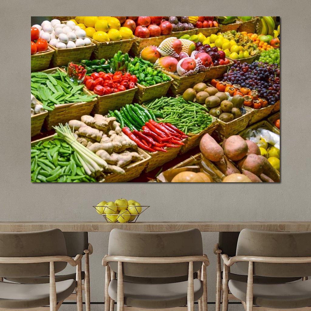 Fruit & Vegetables Market Canvas Wall Art