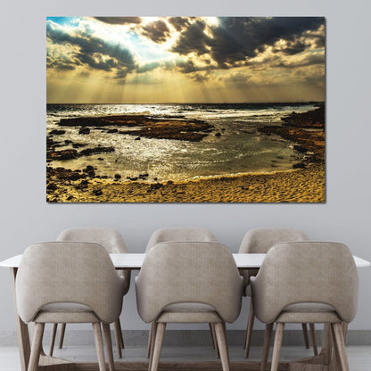 Sunrays Beach Canvas Wall Art