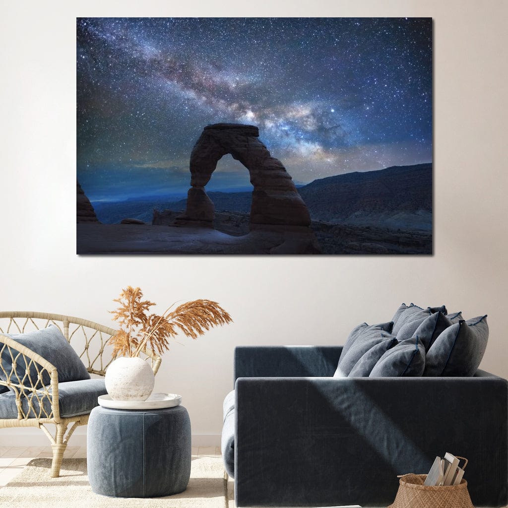Arch Under the Milky Way Canvas Wall Art