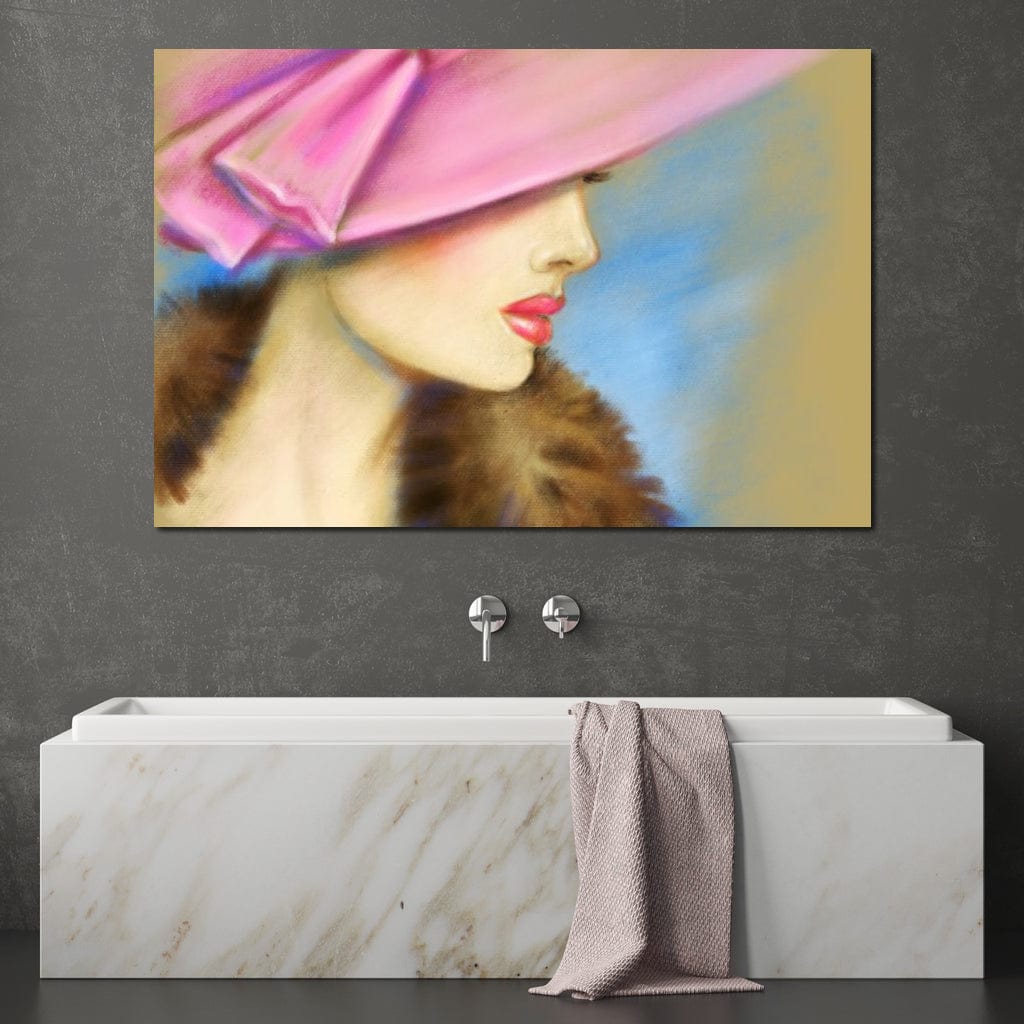 Pink Hat Fashion Canvas Wall Art