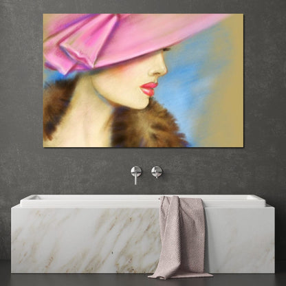 Pink Hat Fashion Canvas Wall Art